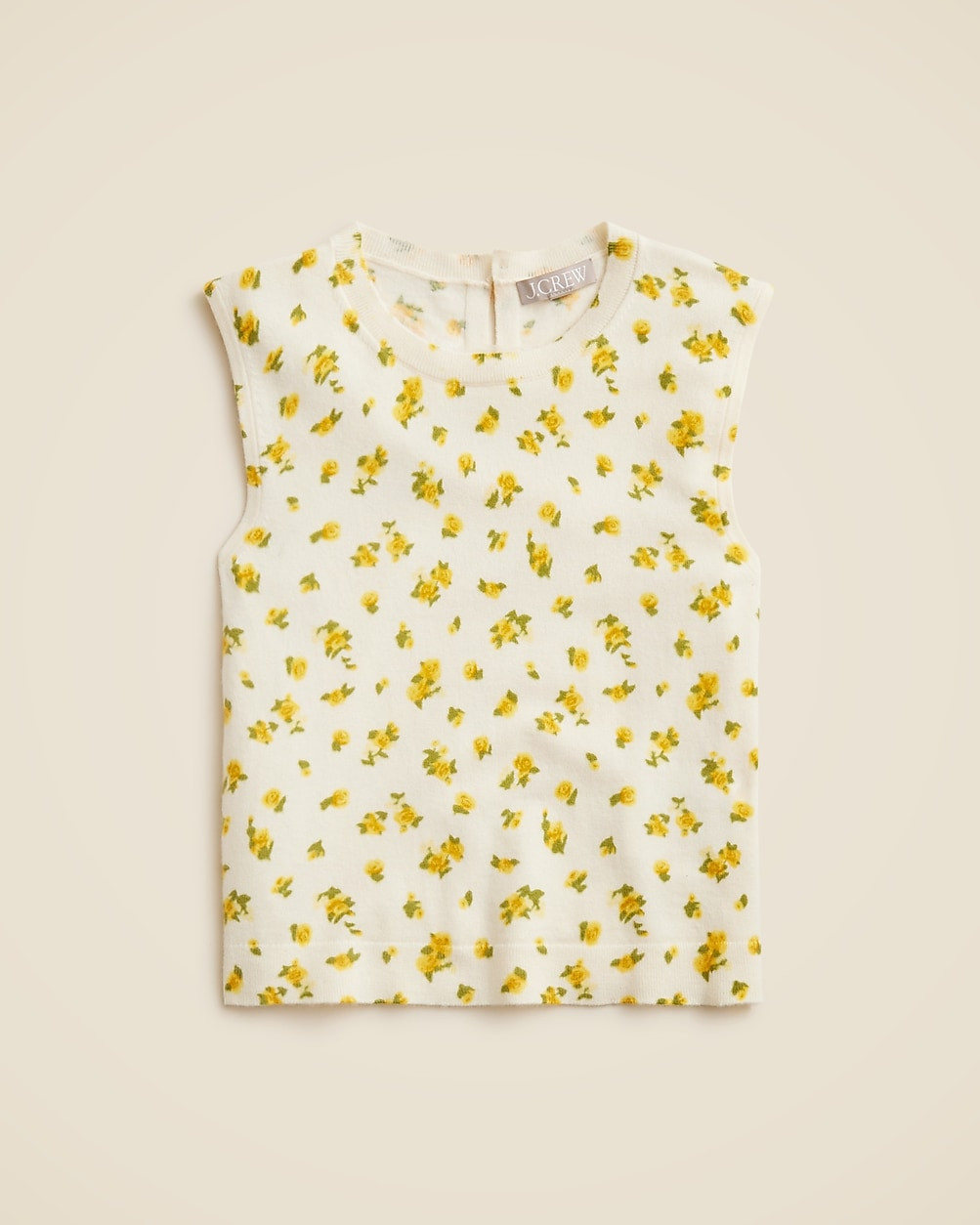 Featherweight cashmere sweater shell in budding rose print | J. Crew US