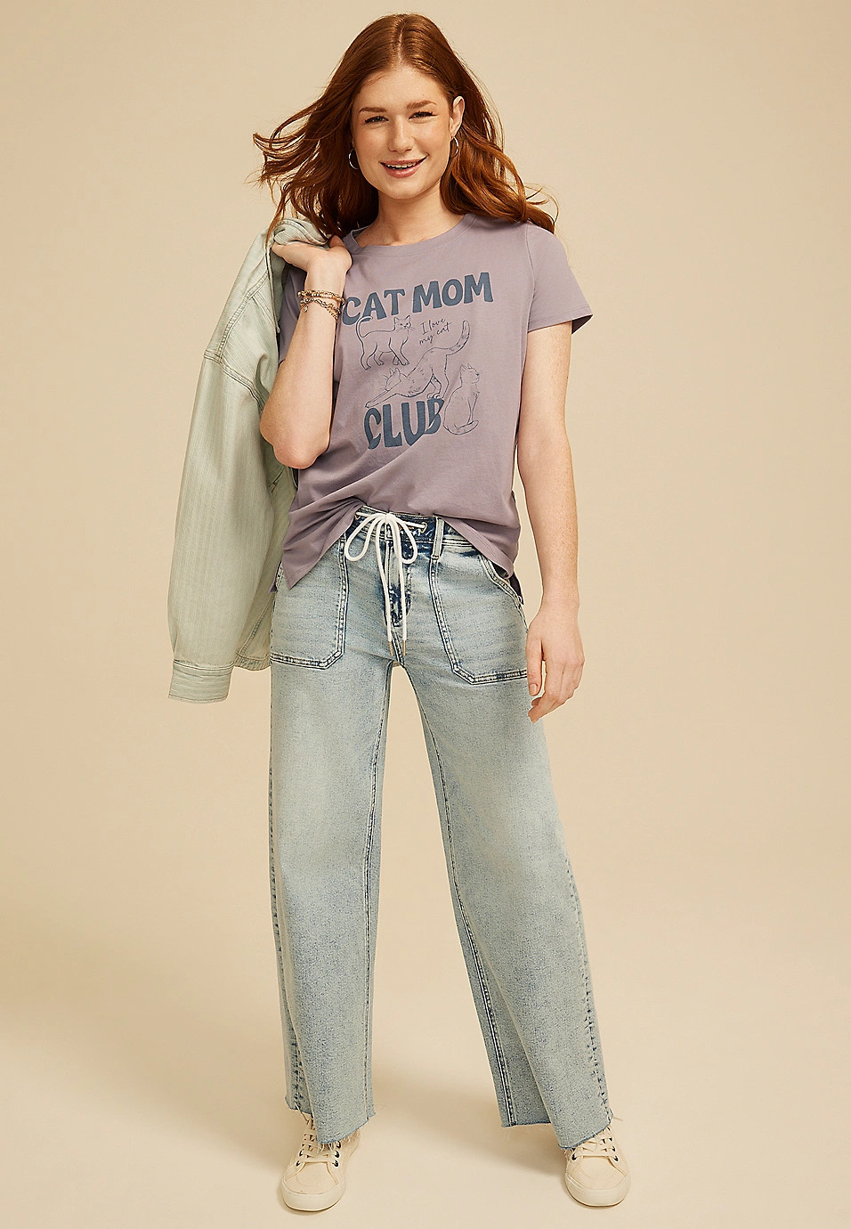 Cat Mom Club Classic Fit Graphic Tee | Maurices