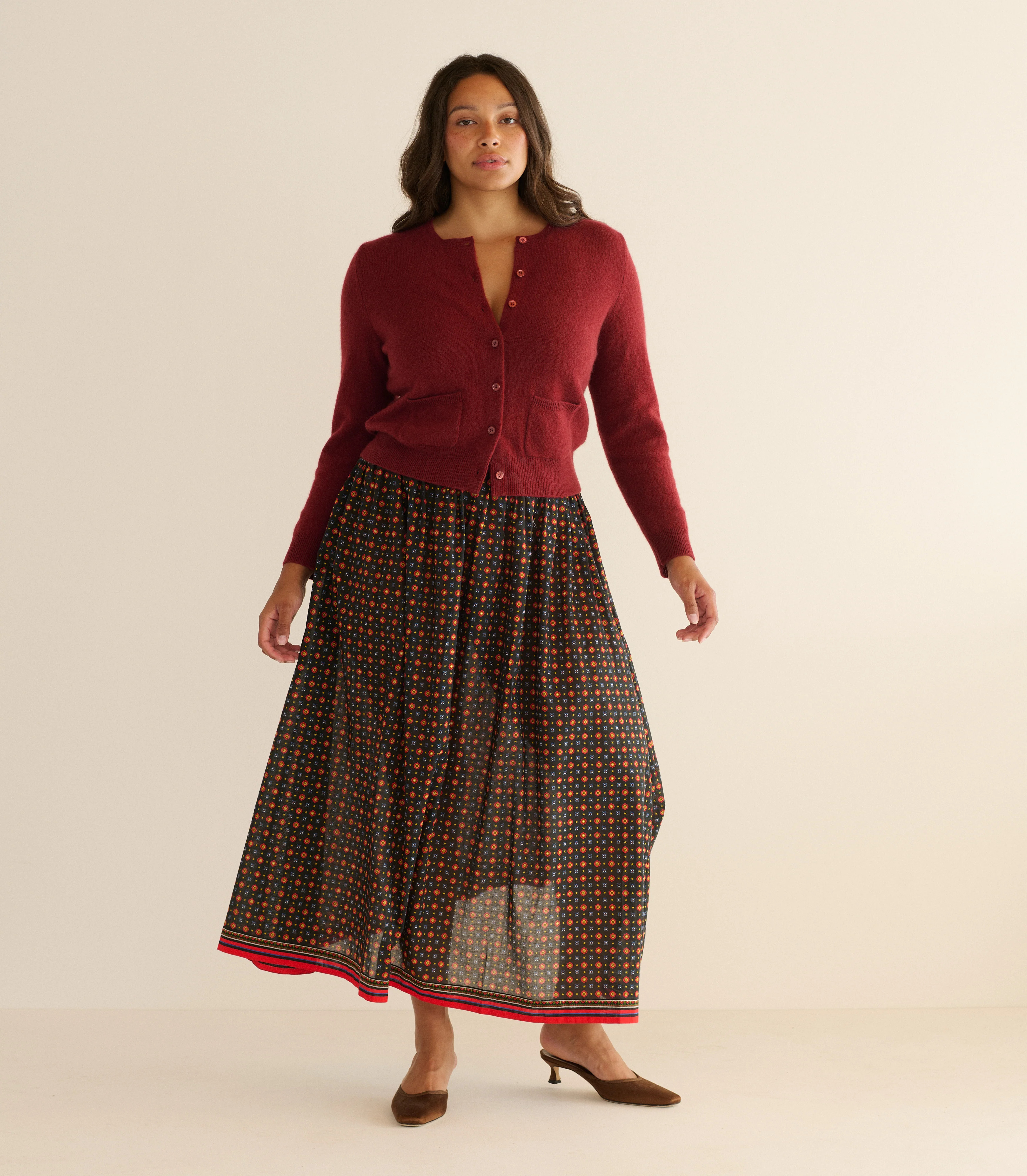 Maricette Skirt - Noir Montmartre Foulard | DÔEN | DOEN