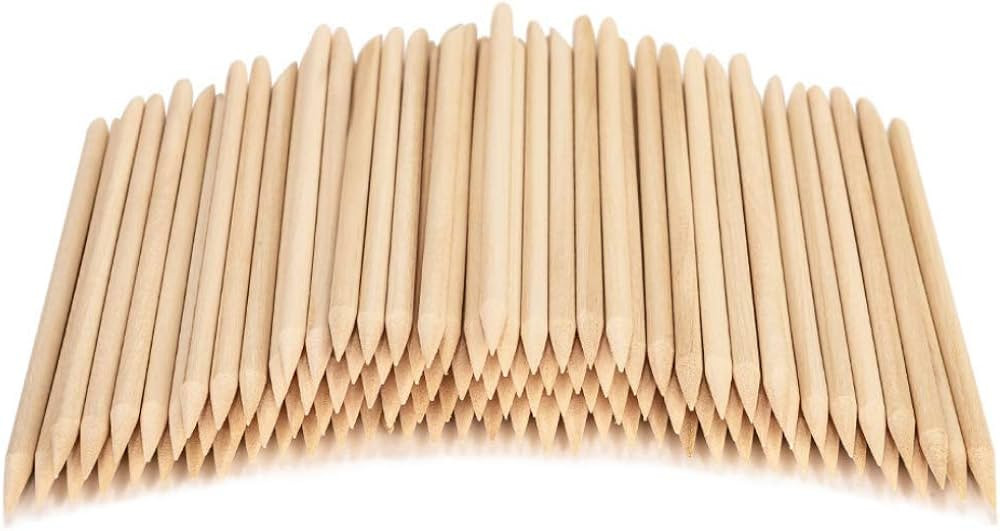 100PCS Orange Sticks for Nails 4.5 Inch - Wooden Cuticle Pusher & Remover Set - Non-Toxic, Skin-S... | Amazon (US)