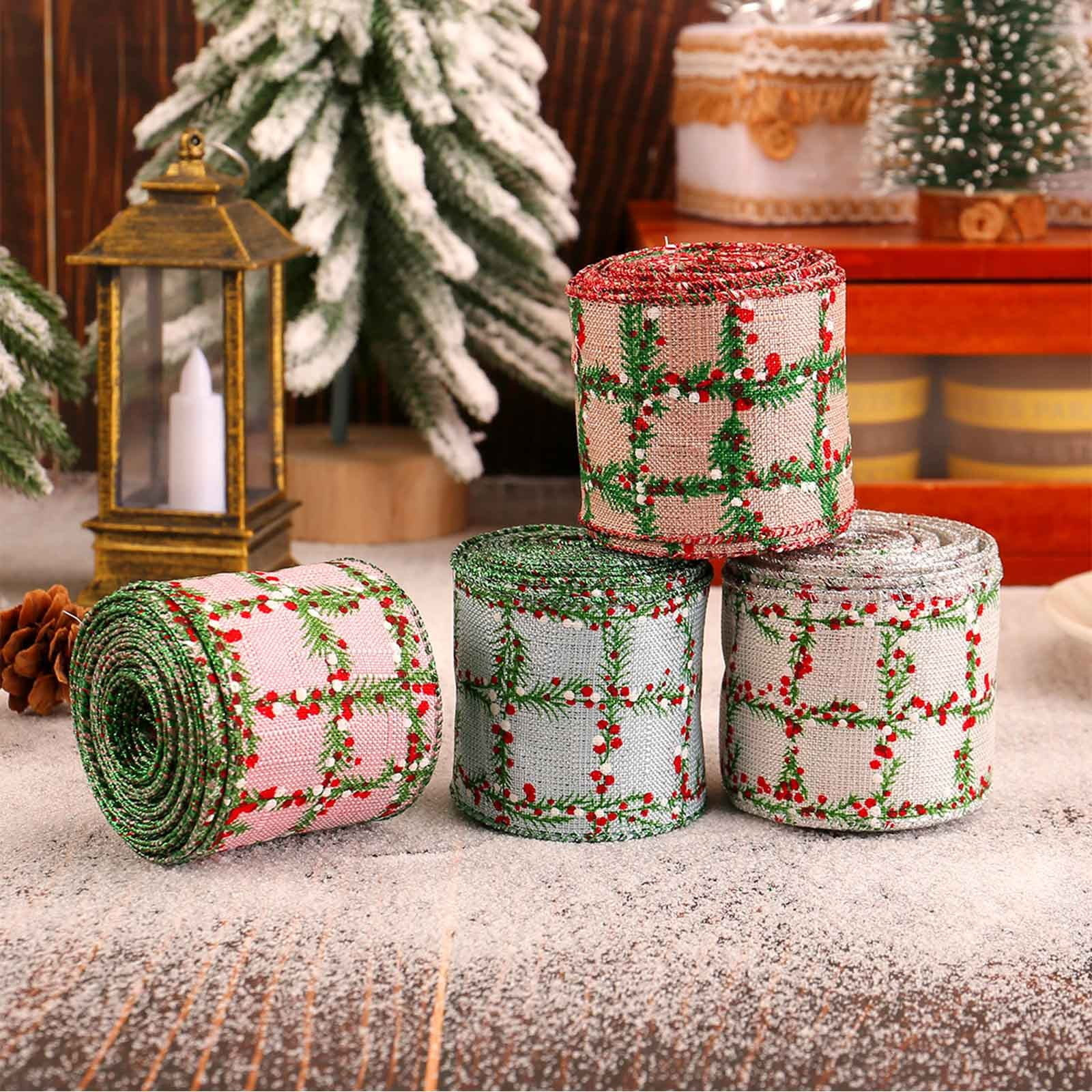 Xiwaer Christmas Plaid Ribbon Roll Creative Decoration, Bow Ribbon Christmas Ribbon A | Walmart (US)