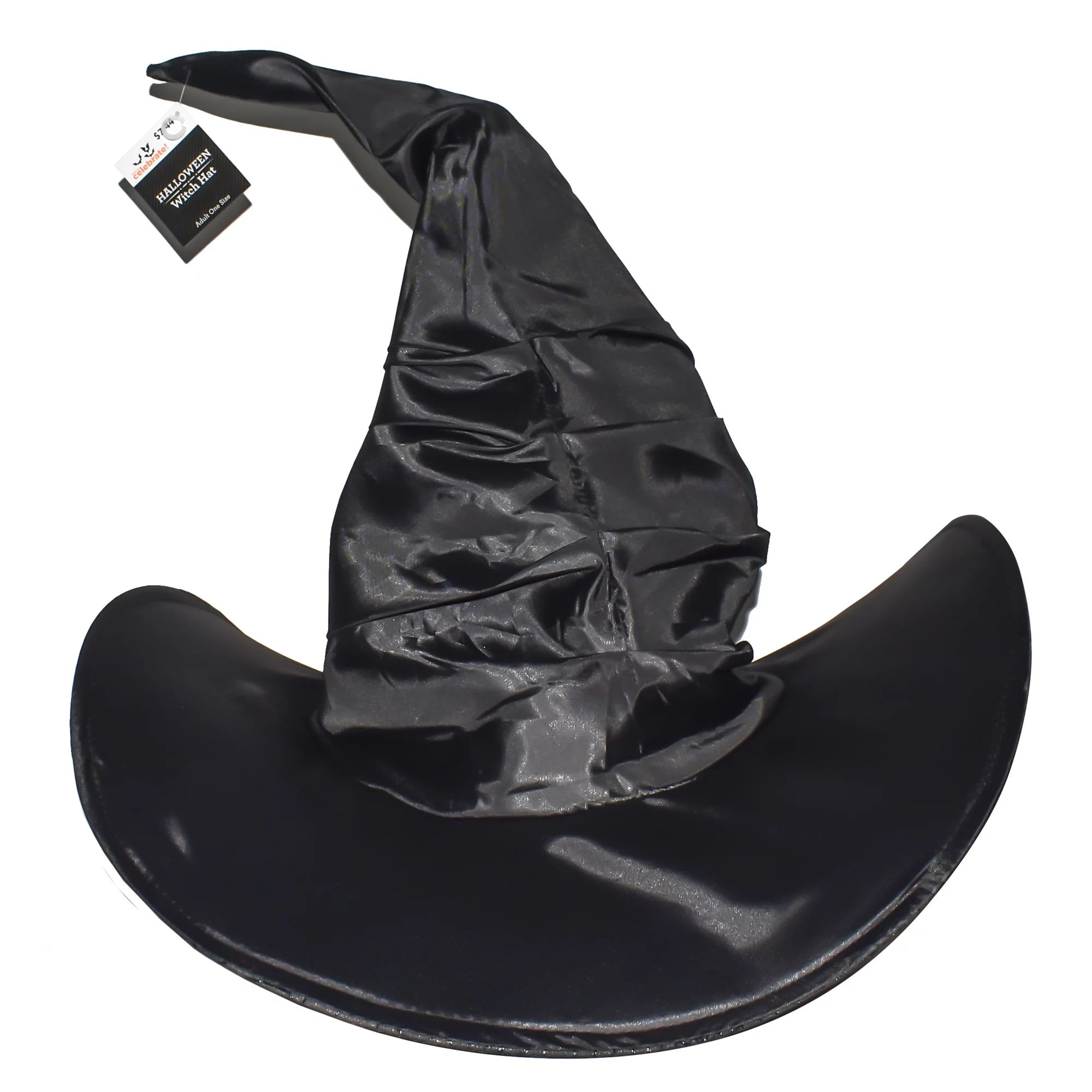 Halloween Adult Black Curved Witch Hat, by Way To Celebrate | Walmart (US)