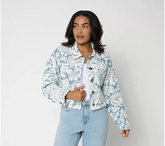 Peace Love World Button Front Jacket - QVC.com | QVC