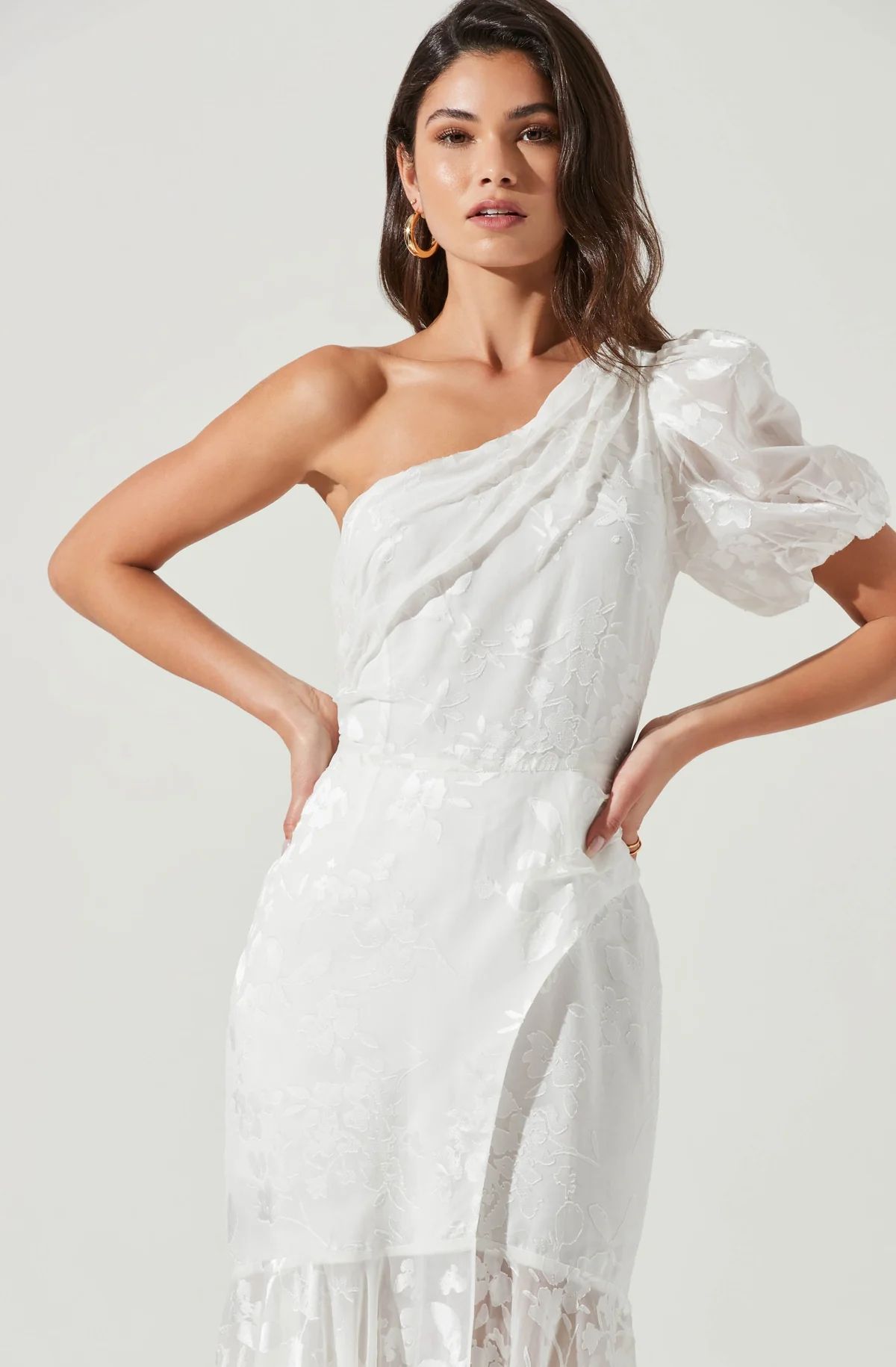 Santorini One Shoulder Floral Midi Dress | ASTR The Label (US)