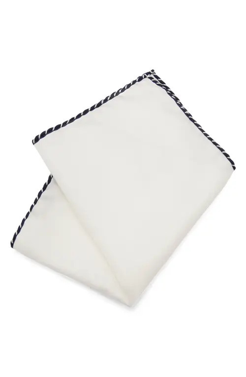 MANGO Silk Pocket Square in White/black at Nordstrom | Nordstrom