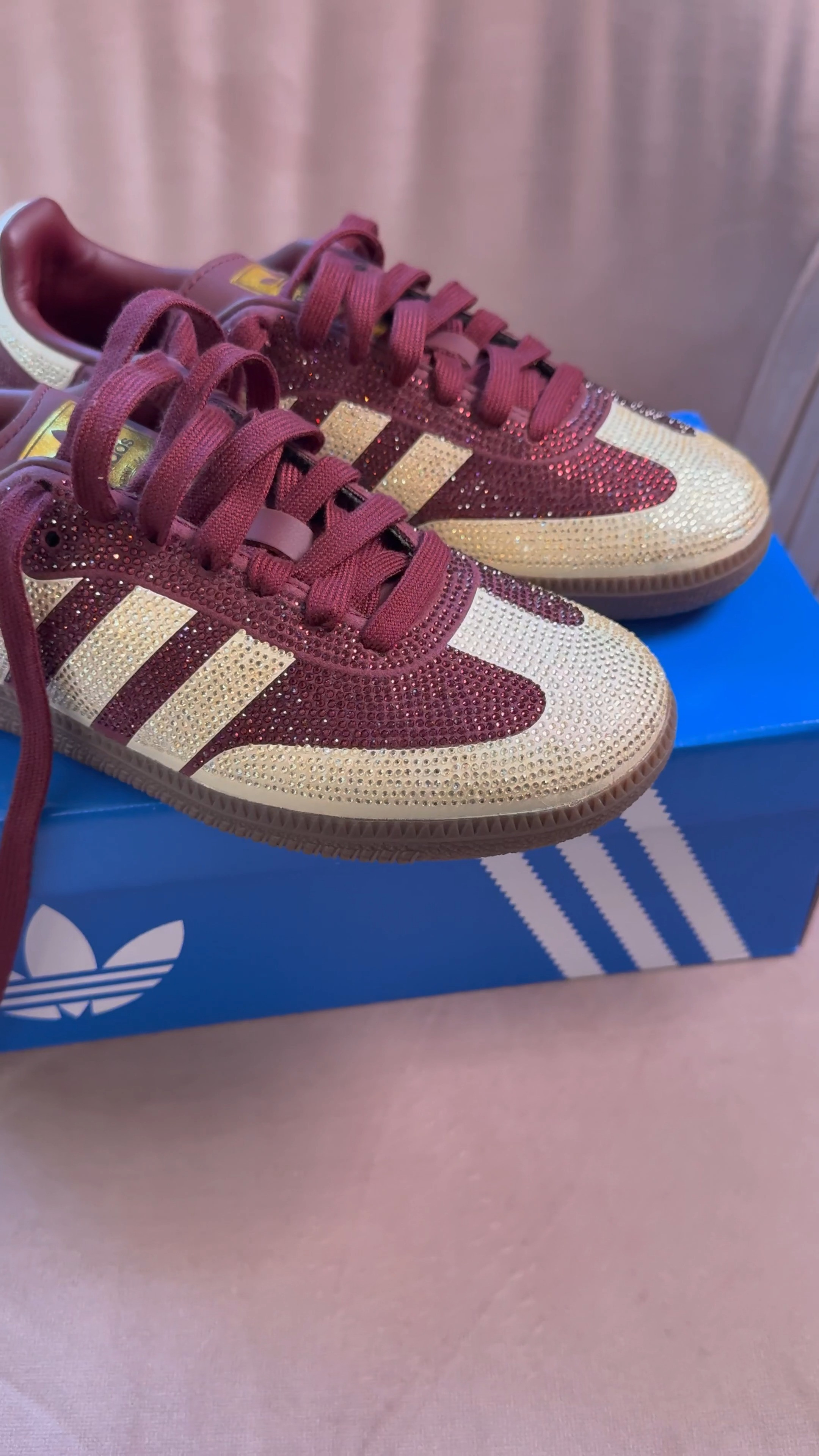 Burgandy Rhinestone Sambas for Fall 

 #LTKmomlife #LTKOver40 #LTKPetite
