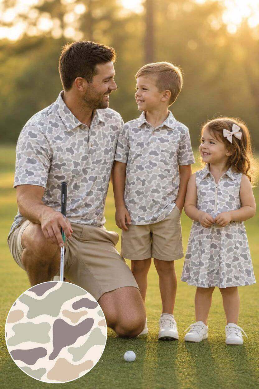 Daddy & Me Matching Short Sleeve Polos | Camo Cutie | Caden Lane