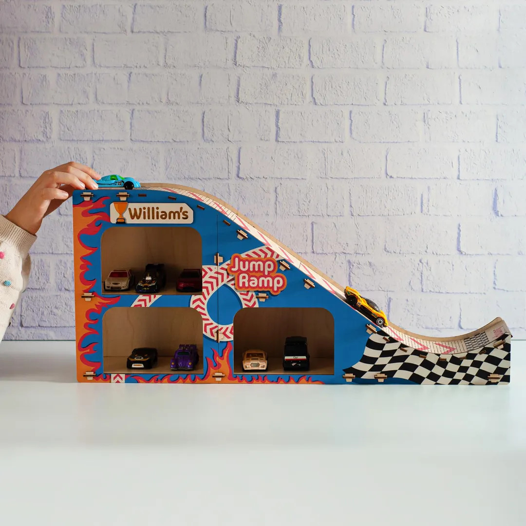 Personalized Jump Ramp for Toys Cars, Cars Parking Garage, Name Toys for Boys, Montessori Storage... | Etsy (US)