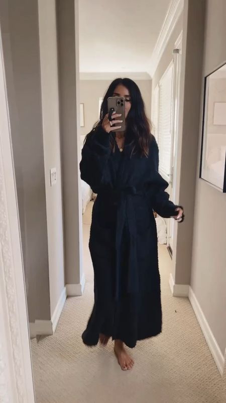 I’m just shy of 5’7 wearing the size Medium robe, runs big I would size down. 
Would make a great gift idea! StylinByAylin 

#LTKunder100 #LTKstyletip #LTKSeasonal