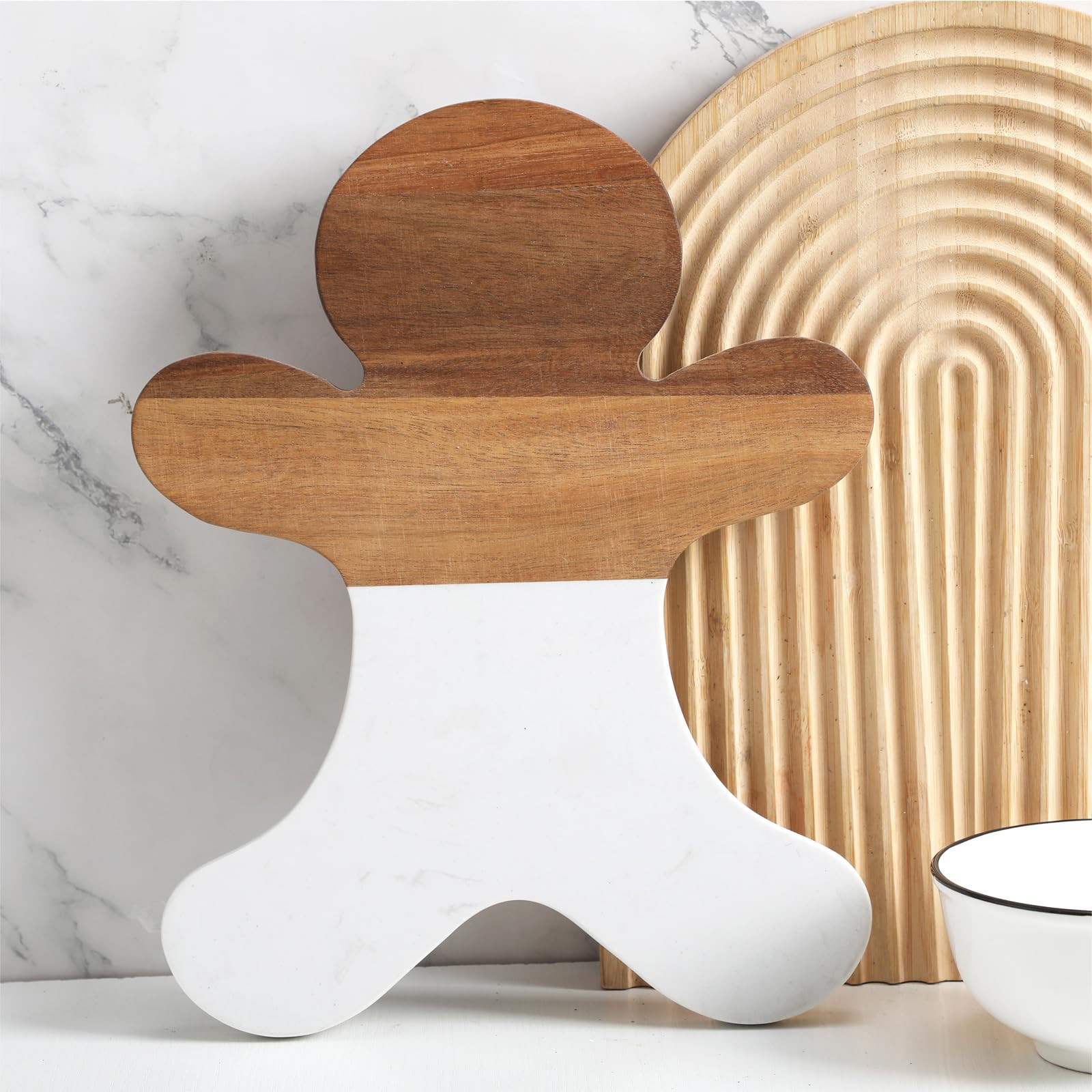 Christmas Gingerbread Man Marble Cheese Board Charcuterie Cutting Tray Marble Serving Decorative ... | Amazon (US)