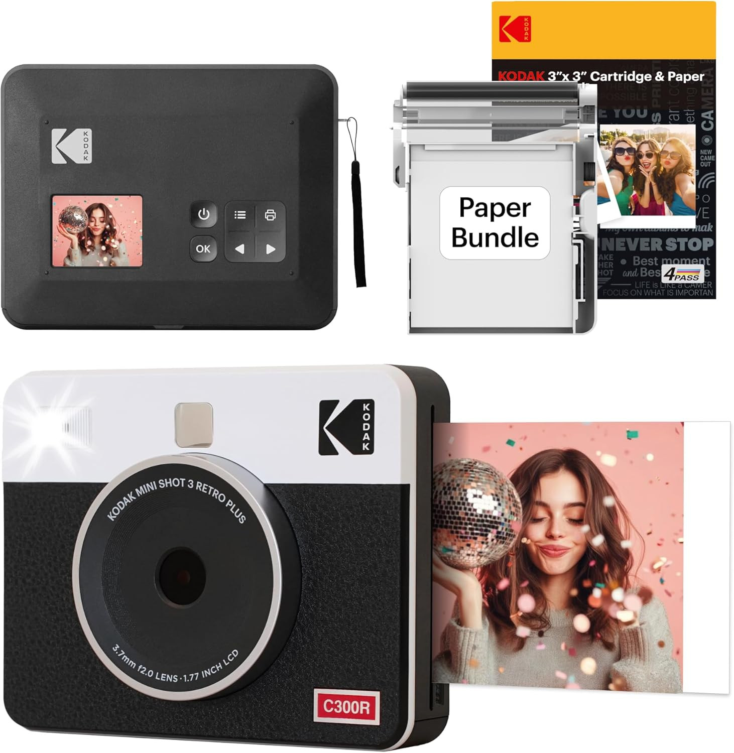 KODAK Mini Shot 3 Retro 3x3” Instant Digital Camera & Photo Printer, 38 Sheets, 2-in-1 Portable... | Amazon (US)