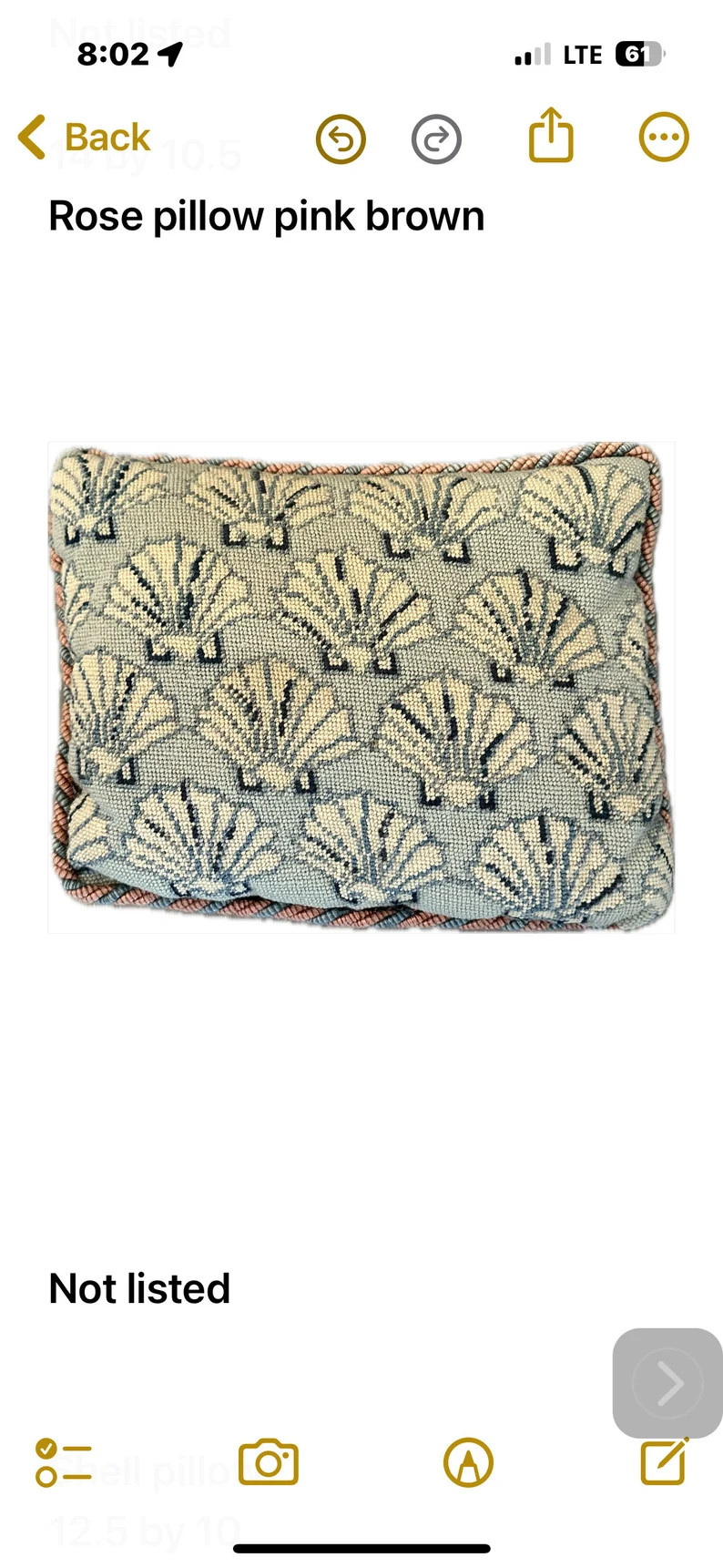 Vintage Scallop Shell Needlepoint Pillow - Etsy | Etsy (US)