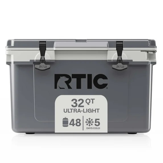 RTIC Ultra-Light 32 Qt Hard-Sided Ice Chest Cooler, Fits 48 Cans, Grey | Walmart (US)
