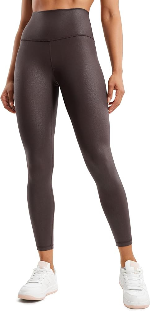 CRZ YOGA Butterluxe Matte Faux Leather Leggings for Women 25" - High Waisted Stretch Ankle Leathe... | Amazon (US)