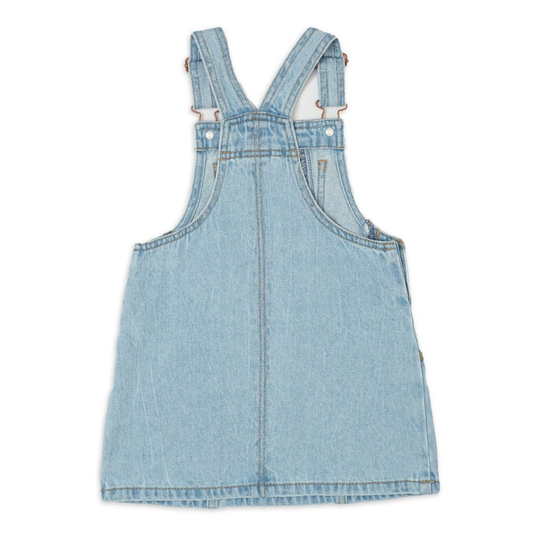 Wonder Nation Toddler Girls Denim Jumper, Sizes 2 Toddler-18 Months | Walmart (US)