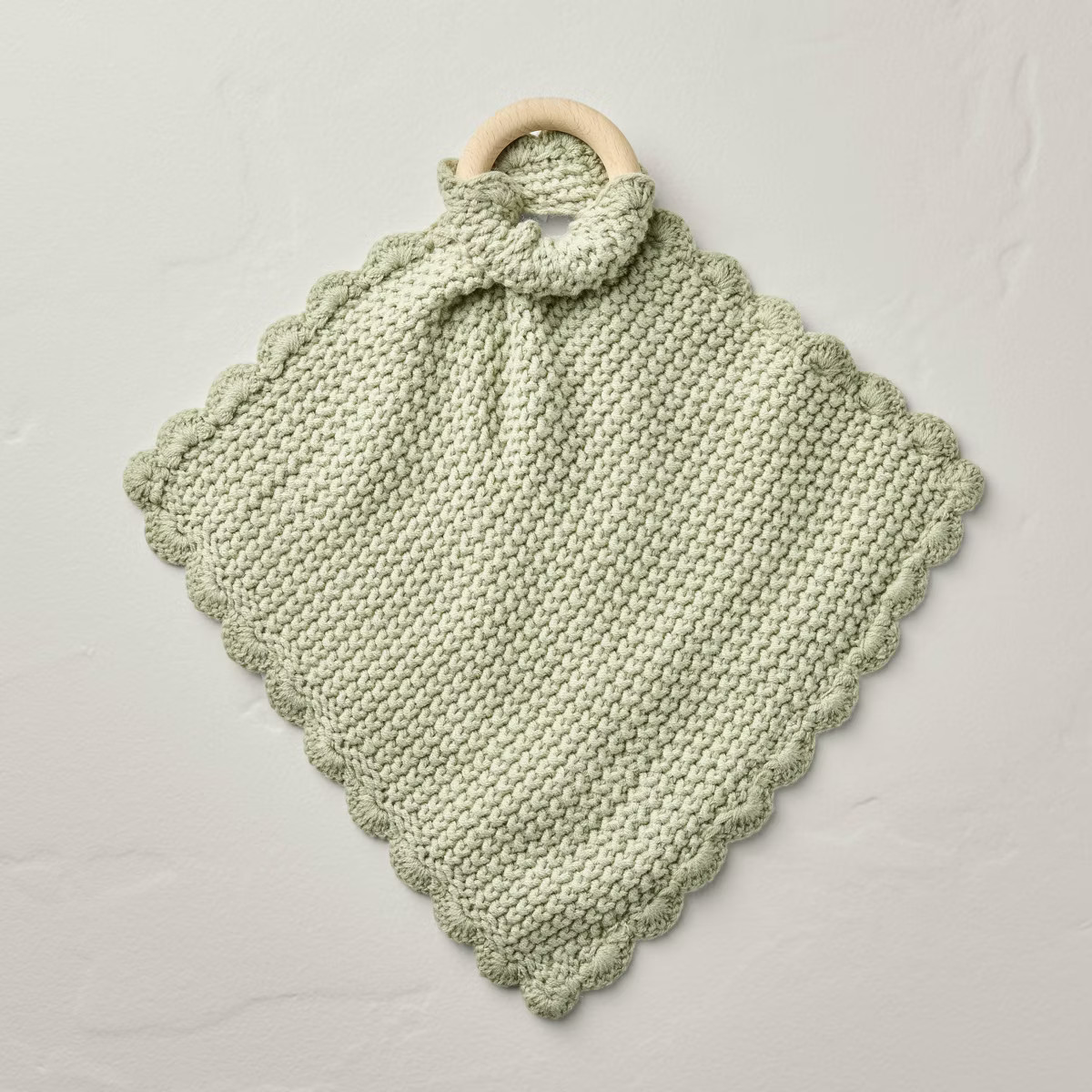 Soft Knit Baby Security Blanket with Wood Ring - Hearth & Hand™ with Magnolia | Target