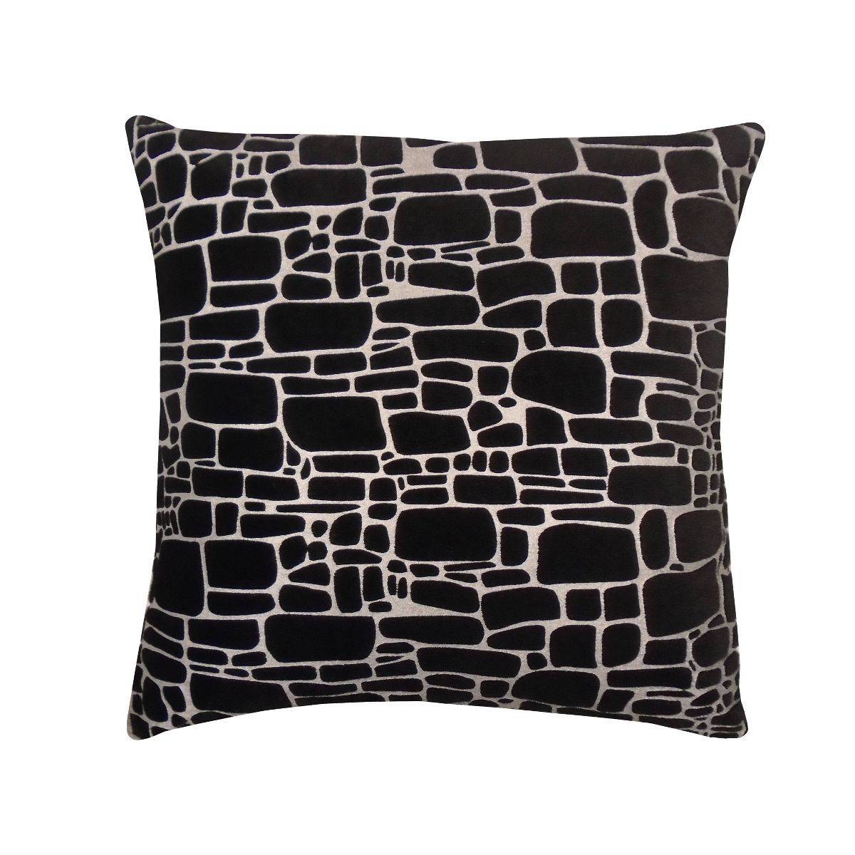 20"x20" Oversize Printed Faux Fur Square Throw Pillow Black/Silver - Edie@Home | Target