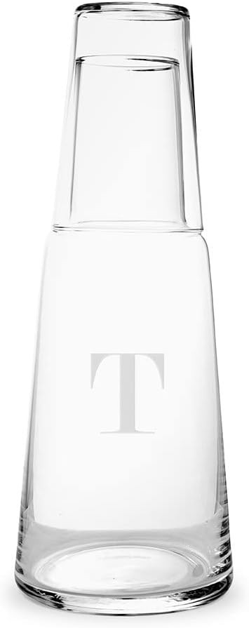 Weddingstar Custom Engraved Bedside Water Carafe And Glass Set - Traditional Monogram | Amazon (US)