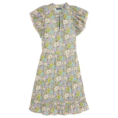 Vineyard Vines Women's Tiered Ruffle Dress, Soleil Ditsy - Aqua, Small | Amazon (US)