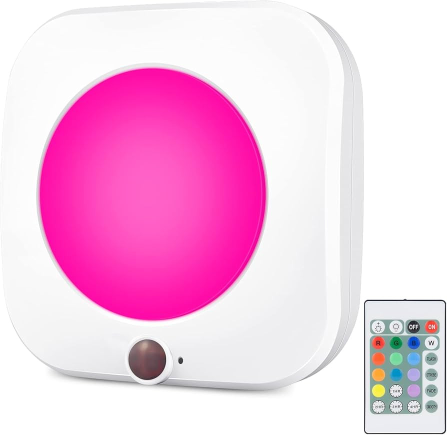 Battery Operated Ceiling Light, 12 Color Changing Light with Remote and Timer Indoor, 250 Lumens,... | Amazon (US)