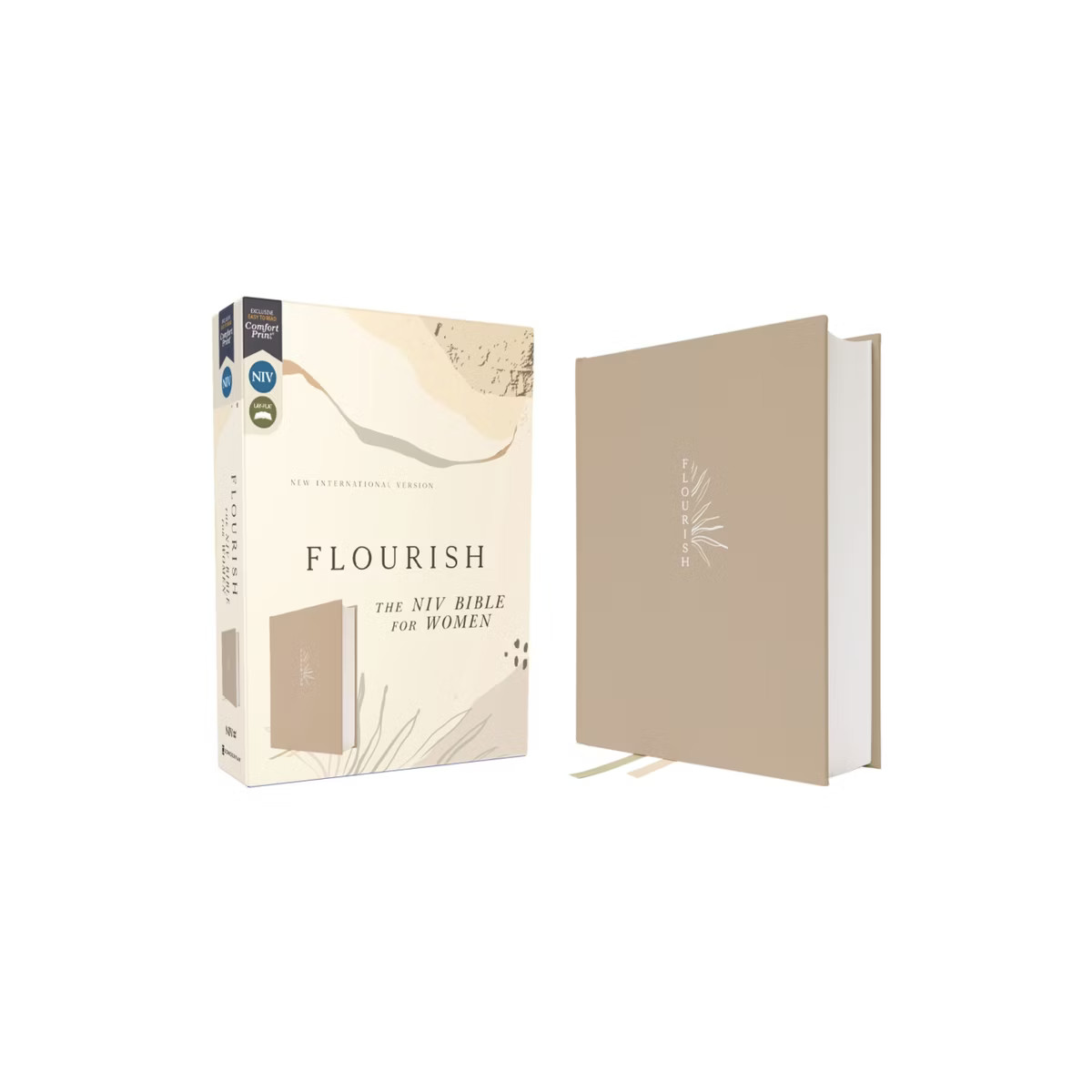 Flourish: The NIV Bible for Women, Cloth Over Board, Cream, Comfort Print - by  Zondervan (Hardco... | Target