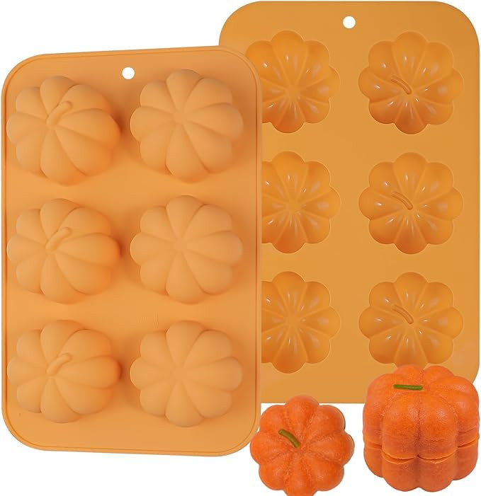 Webake Pumpkin Cake Mold Silicone 3D Pumpkin Cupcake Pan for Baking Dessert Mousse Mold Tray for ... | Amazon (US)