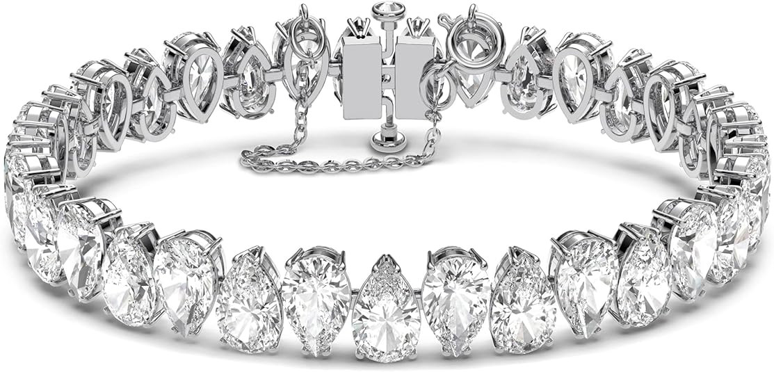 SWAROVSKI Millenia Bracelet, Pear cut Zirconia, Clear, Rhodium Finish | Amazon (US)