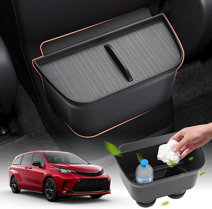 2021-2025 Toyota Sienna Trash Can, Waterproof Car Trash Bin with Lid & Cup Holder Organizer, 2-in... | Amazon (US)