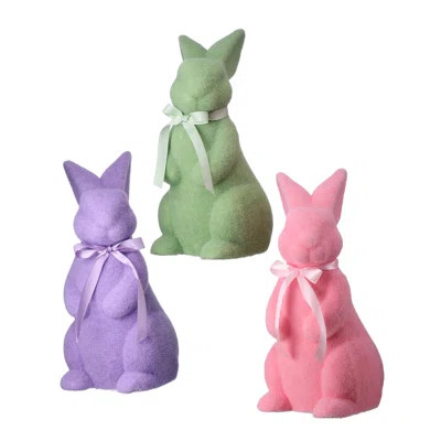 15" Plastic Flocked Easter Bunny Set of 3 | Wayfair North America