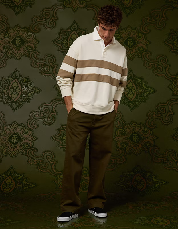 AE x Tru Kolors Pique Rugby Sweatshirt | American Eagle Outfitters (US & CA)