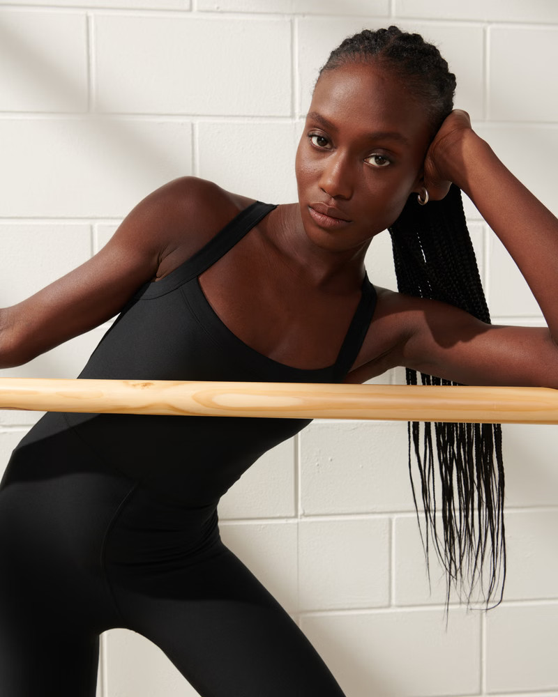 YPB sculptLUX 7/8-Length Cross-Back Onesie | Abercrombie & Fitch (US)