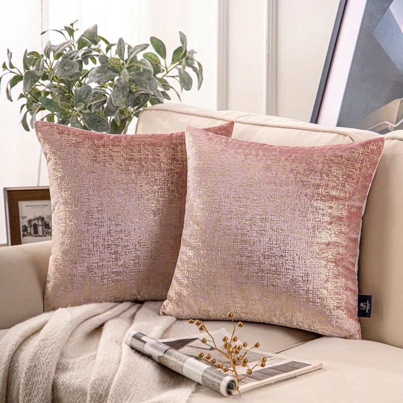 Bronzing Velvet RY Collection Reversible Throw Pillow | Wayfair North America