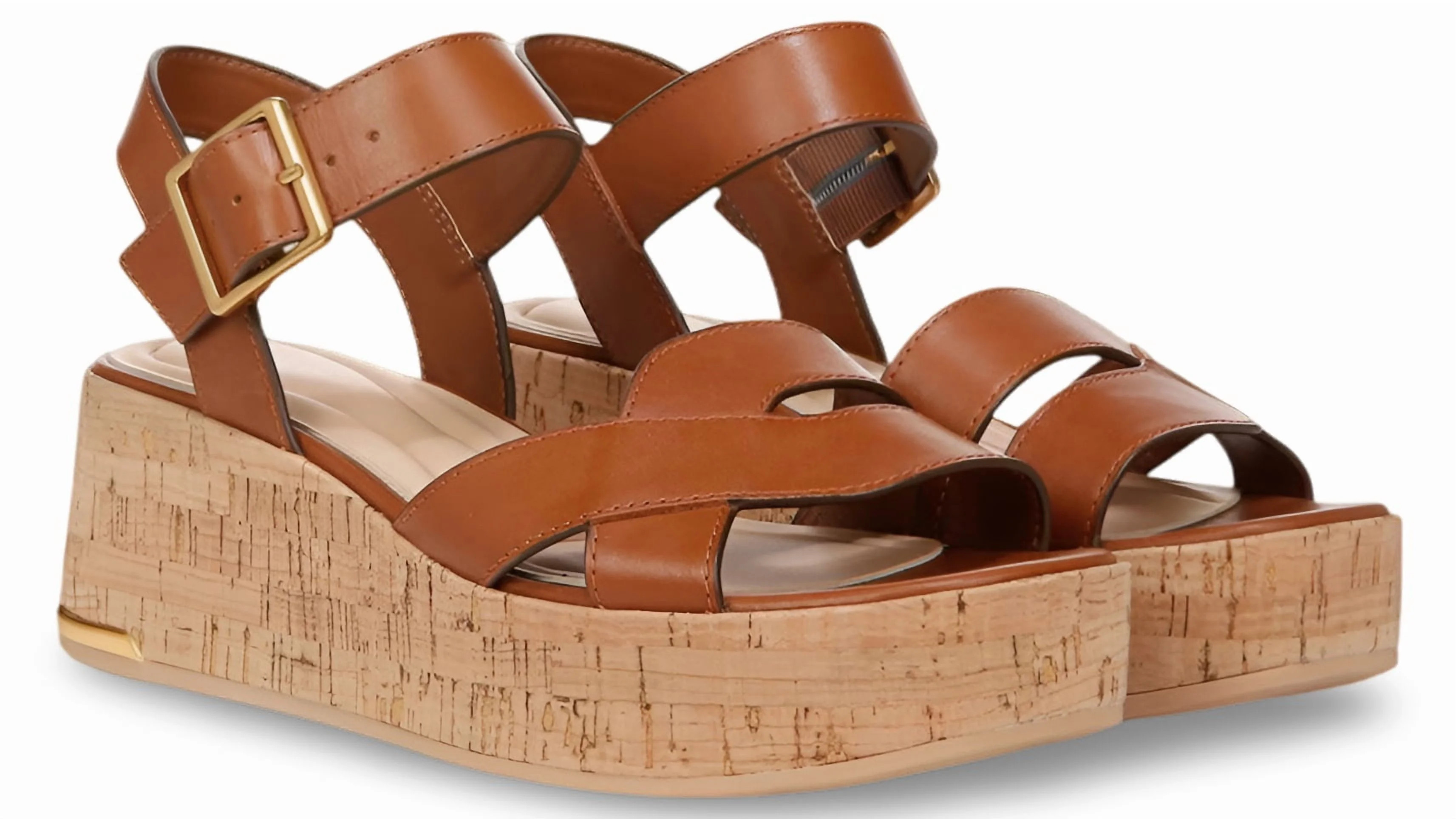 Franco Sarto Women's Tilly Platform Wedge Sandal Cognac 8M | Walmart (US)