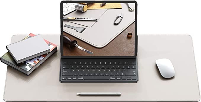 YSAGi Eco Cork Leather Desk Pad, Ultra Thin Waterproof Large PU Leather Mouse Pad, Dual Use Desk ... | Amazon (US)
