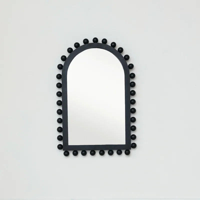 Wood Ball Framed Arched Wall Mirror | Wayfair North America