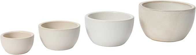 Bloomingville Stoneware Nesting Bowls, White Reactive Glaze, Set of 4, 4" L x 4" W x 3" H | Amazon (US)