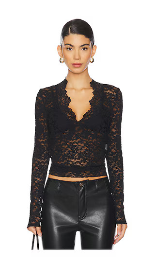 x Intimately FP All Day Lace Long Sleeve Top In Black | Revolve Clothing (Global)