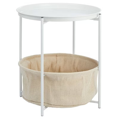 mDesign Steel Single Drawer Side Table and Basket Storage Unit | Target