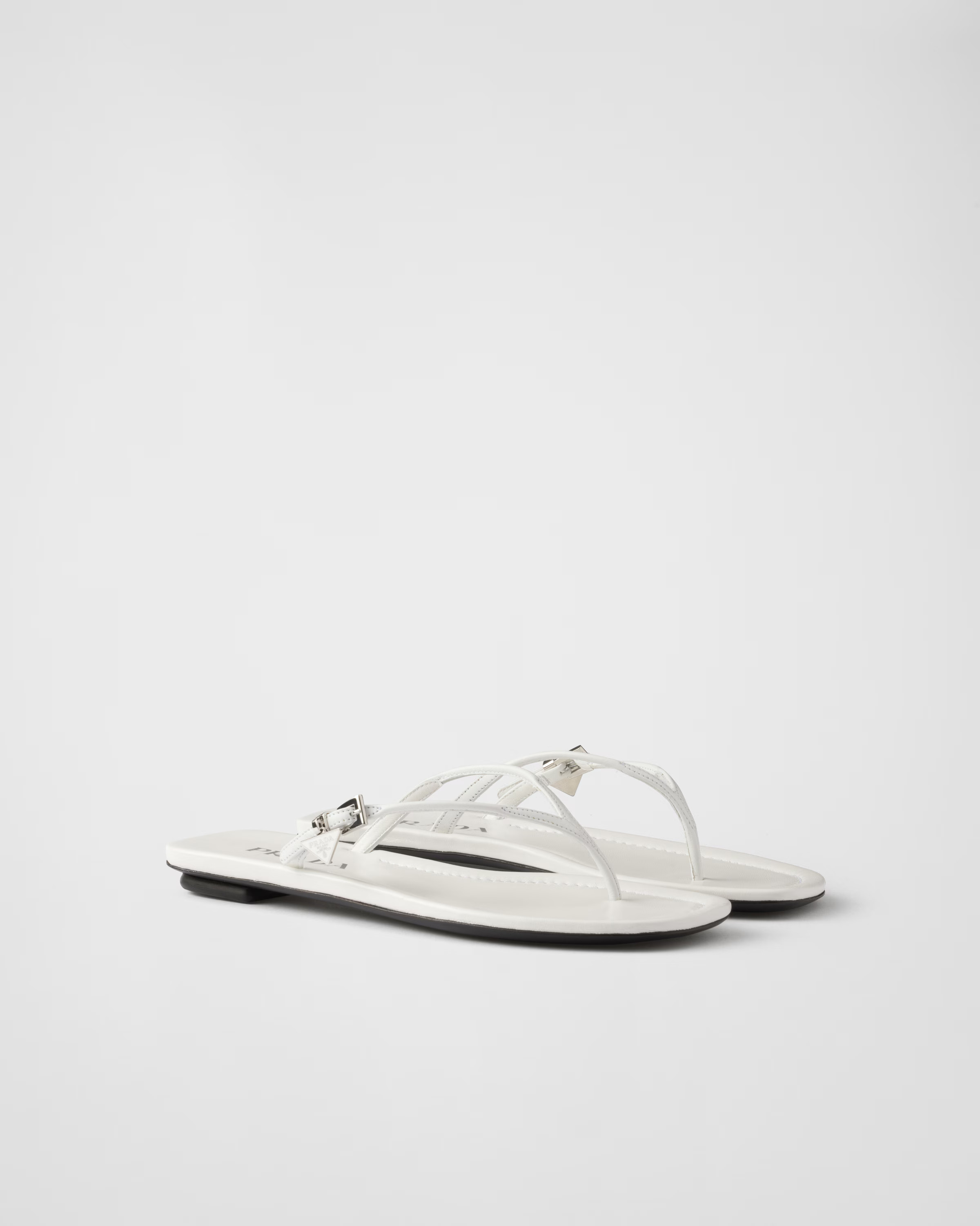 Leather thong sandals | Prada US