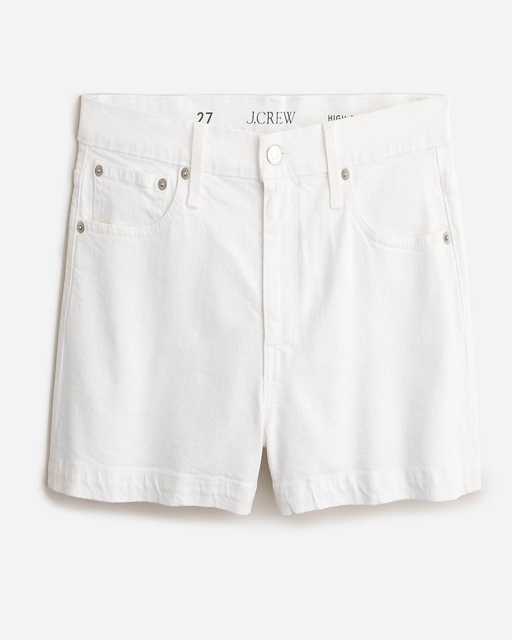 High-rise A-line denim short in white wash | J. Crew US