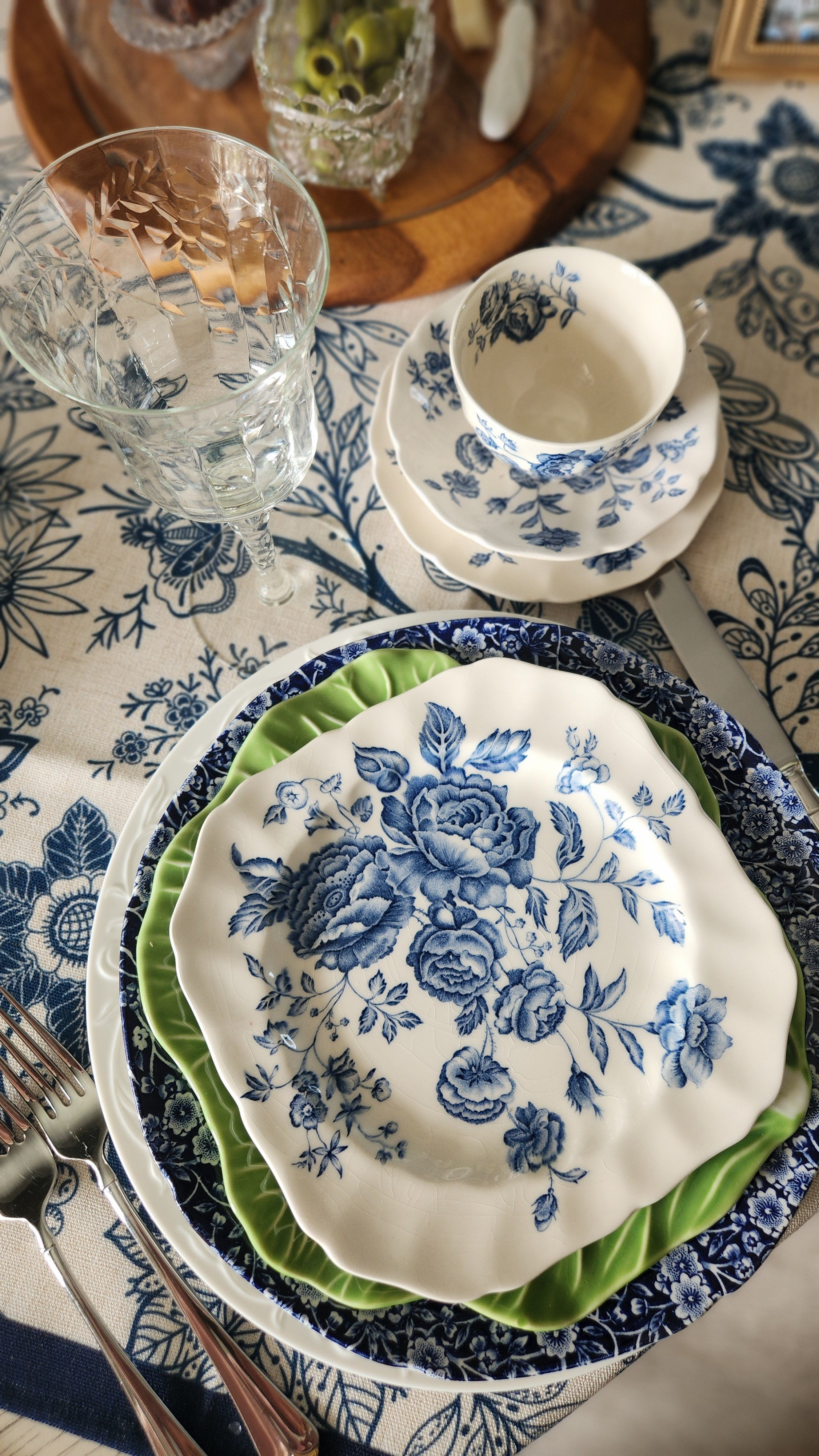 Every great tablescape starts with one decision — and this French blue botanical tablecloth was mine. Navy, cream, sweeping florals — it is everything. Full Kentucky Derby tablescape on the blog!

#LTKHome