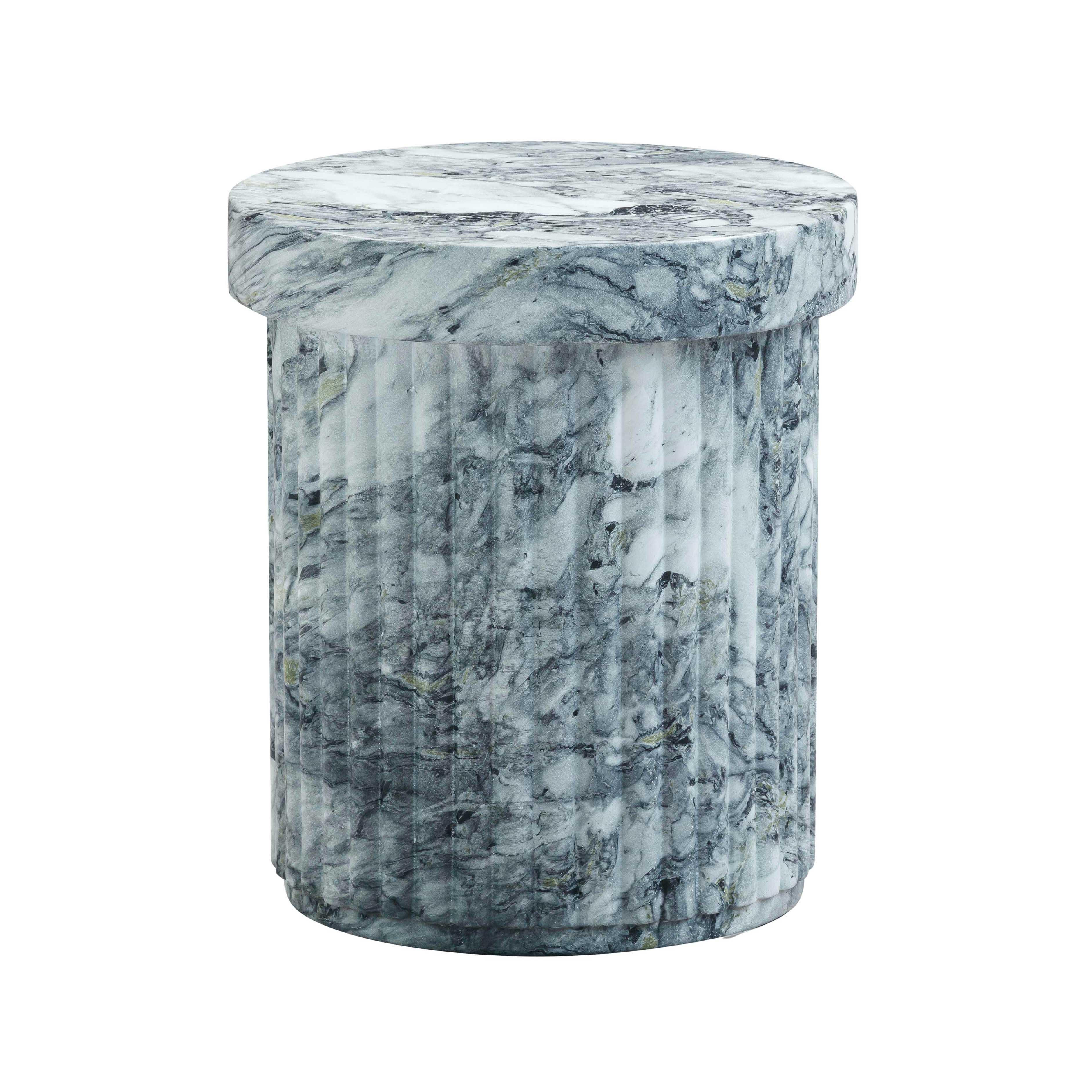 Serafina Faux Marble Concrete Indoor / Outdoor Side Table | TOV Furniture