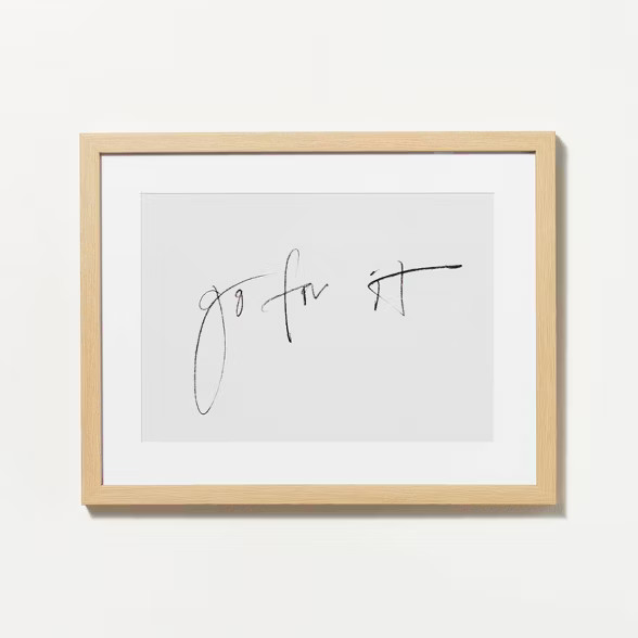 14" x 11" Go For It Framed Wall Art Cream - Threshold™ designed with Studio McGee | Target