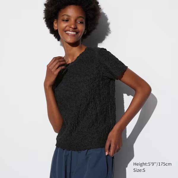 Shirred Short Sleeve T-Shirt | UNIQLO (US)