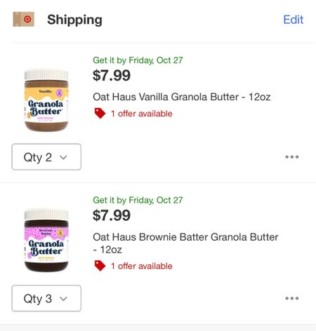 20% off of oat butter at target! Lowest price it will ever be  

#LTKsalealert
