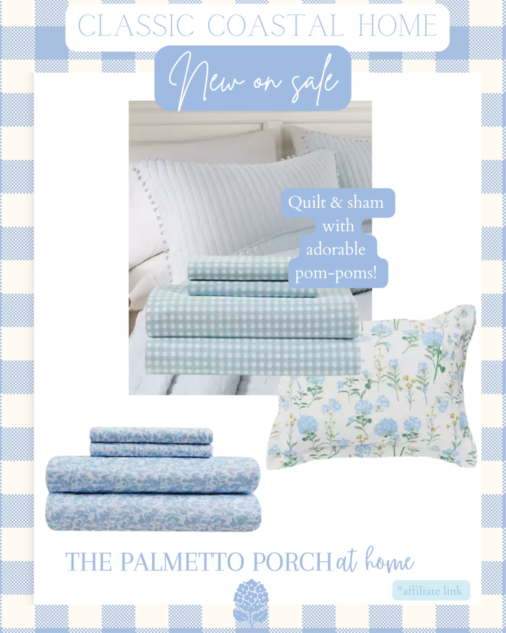 Classic coastal blue and white bedding on sale 

#LTKHome #LTKSaleAlert