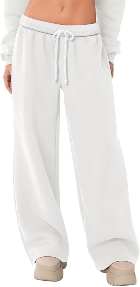 HeSaYep Women's Fleece Lined Sweatpants Wide Leg Thermal Winter Warm Baggy Sweat Pants with Pocke... | Amazon (US)