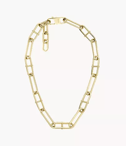 Heritage D-Link Gold-Tone Stainless Steel Chain Necklace | Fossil (US)