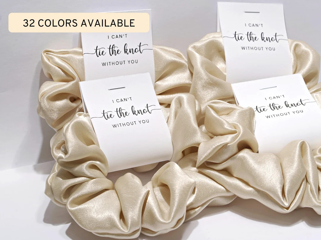 Bridesmaid Scrunchie Hair Tie Proposal | Soft Satin Scrunchie | Elastic Hair Tie | Homemade Scrun... | Etsy (CAD)