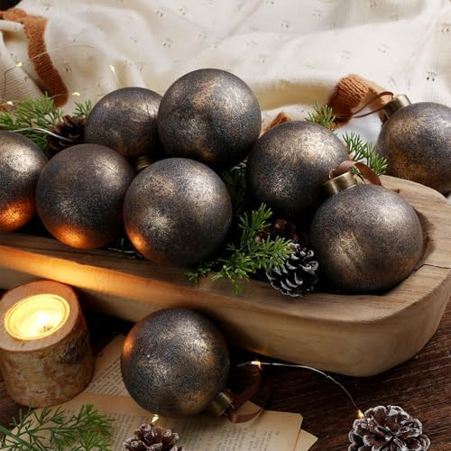 12 Pcs Christmas Vintage Rusty Textured Balls Ornaments 3.15'' Neutral Earth Tone Copper Rustic P... | Amazon (US)